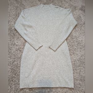 A New Day Women's Ribbed Metallic Long Sleeve Sweater Dress Sz Medium